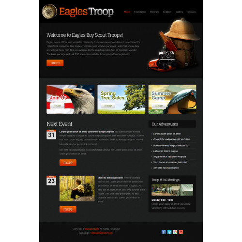 Универсальный корпоративный HTML шаблон для путешествий