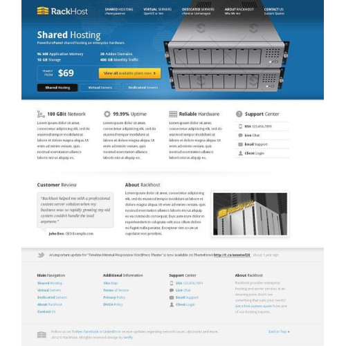 Очень приятный шаблон сайта для хостинг провайдера