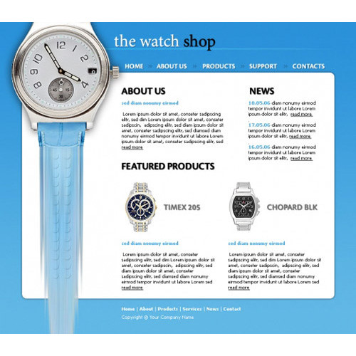Очень милый html шаблон сайта для продажи часов