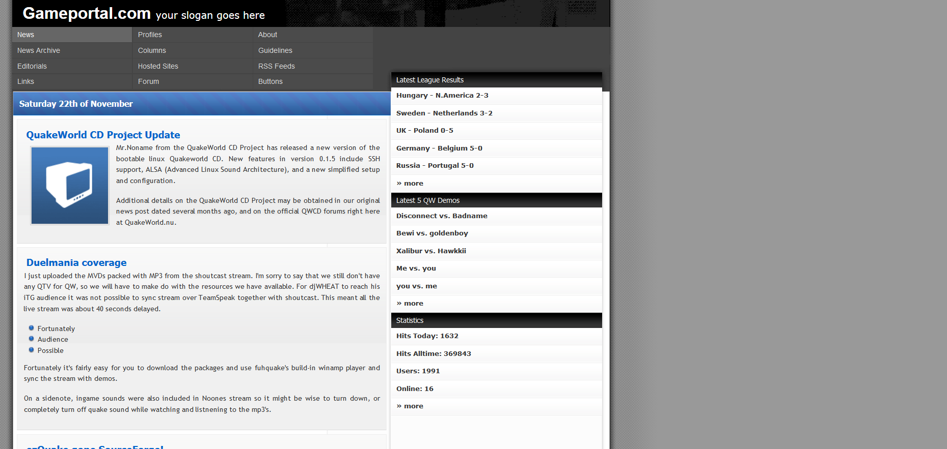 Шаблон сайта Игры №407
