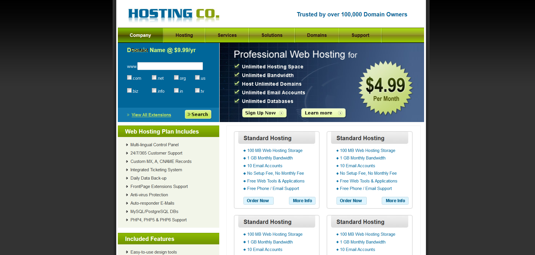 Шаблон сайта Хостинг №153