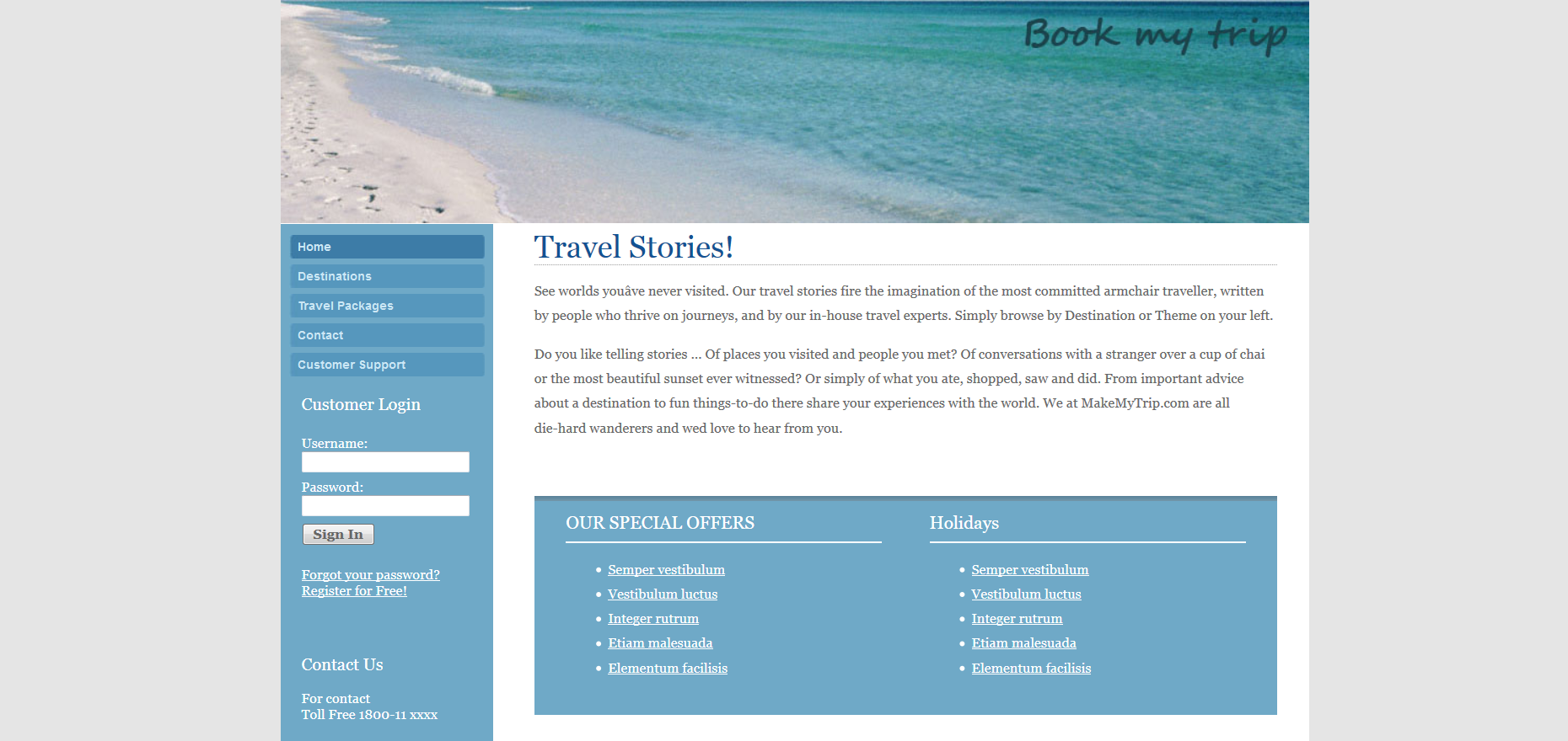 Шаблон сайта Путешествия №216